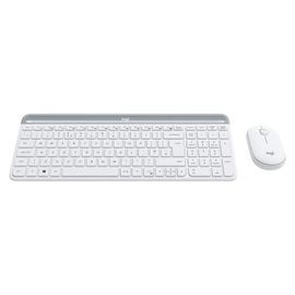 Logitech Slim Wireless Combo MK470 - Ensemble clavier et souris - sans fil - 2.4 GHz - QWERTY - R.-U. - blanc cassé