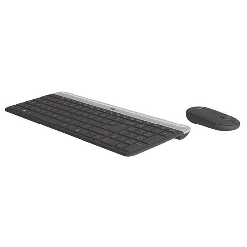 Logitech Slim Wireless Combo MK470 - Ensemble clavier et souris - sans fil - 2.4 GHz - QWERTY - R.-U. - graphite