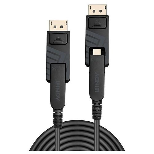 Lindy - Kit de câble DisplayPort - DisplayPort 1.4 - 50 m - support pour 8K UHD (7680 x 4320), rond - noir