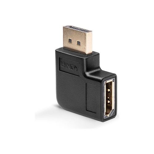 Lindy - Adaptateur DisplayPort - DisplayPort (M) pour DisplayPort (F) à angle droit - DisplayPort 1.4 - support 8K - noir