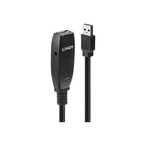 Lindy - Rallonge de câble USB - USB type A (M) pour USB type A (F) - USB 3.1 Gen1 - 15 m - actif - noir
