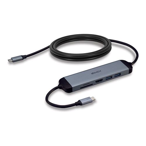 LINDY USB 3.2 Type C Laptop Micro Dock with 1.4m USB PD Charging Cable - Station d'accueil - USB-C 3.2 - HDMI
