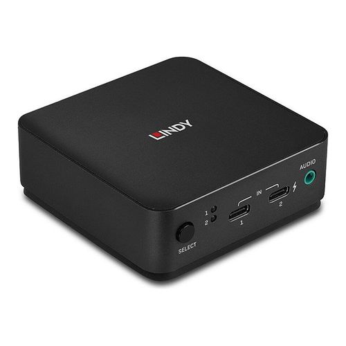 Lindy - Commutateur écran-clavier-souris/audio - Type C, DisplayPort 1.2 - 2 x KVM port(s) - 1 utilisateur local - de bureau