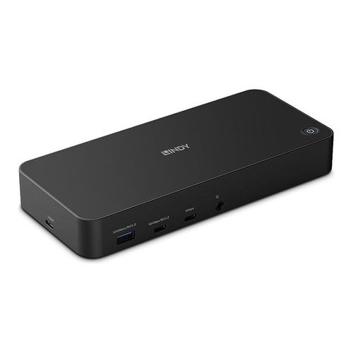 LINDY DST Pro Universal - Station d'accueil - pour ordinateur portable - USB-C / Thunderbolt 3 / Thunderbolt 4 - 3 x HDMI, 2 x DP - 1GbE - 130 Watt