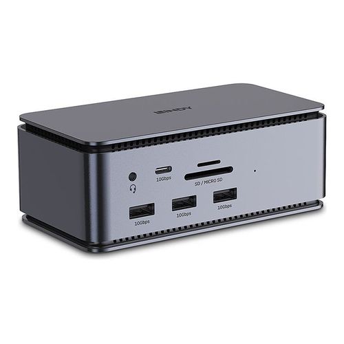 LINDY DST-Pro - Station d'accueil - pour ordinateur portable - USB-C - HDMI, DP, USB-C - 10GbE, 1GbE
