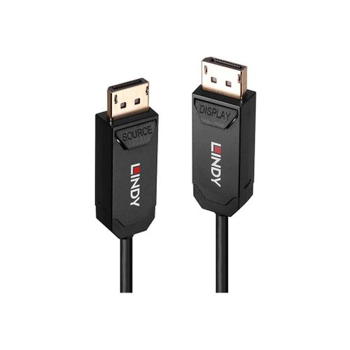 Lindy - Câble DisplayPort - DisplayPort (M) pour DisplayPort (M) - DisplayPort 2.0 - 15 m - support 8K60Hz (7680 x 4320), support 4K144Hz (3840 x 2160), UHBR10 - noir
