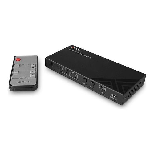 Lindy - Commutateur vidéo/audio - 2x2, 8K60, matrice - 2 x HDMI - de bureau - DC