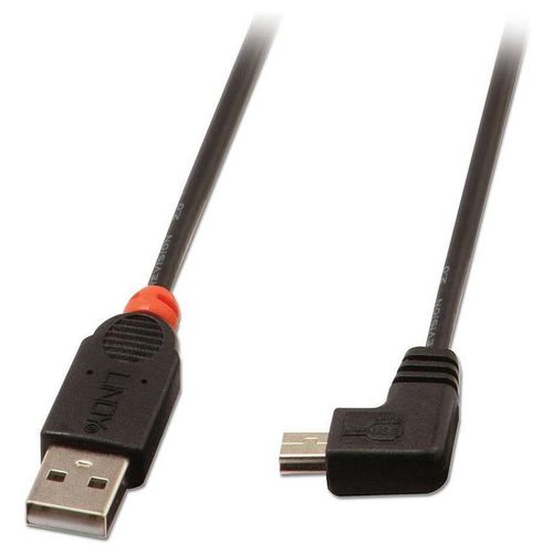 Lindy - Câble USB - USB (M) pour mini USB type B (M) - USB 2.0 - 1 m - connecteur à 90°, moulé