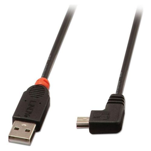 Lindy - Câble USB - USB (M) pour mini USB type B (M) - USB 2.0 - 50 cm - connecteur à 90°, moulé