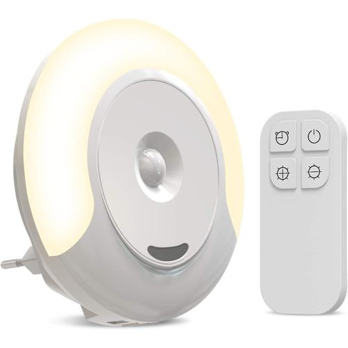 Veilleuse Pour Enfants Avec Télécommande, Minuterie, 5 Niveaux De Luminosité Réglables, Blanc Chaud, Favorise La Sécrétion De Mélatonine Et Un Sommeil Sain