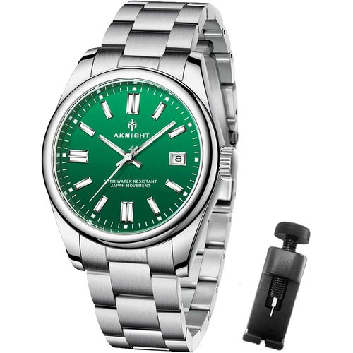 Montre Homme Mode Chronographe Acier Inoxydable Etanche Analogique Quartz Lumineuses Classique Grand Cadran Montre Cadeau Élégant