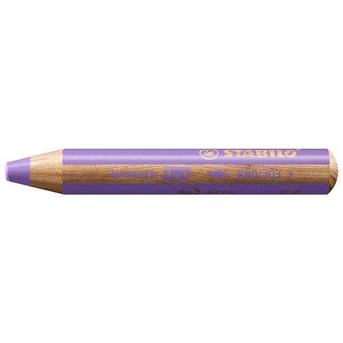 Stabilo Crayon Multi-Talents Woody 3en1, Rond, Mauve Pastel