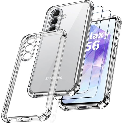 Coque Pour Samsung Galaxy A56 5g Silicone Transparente Angles Renforces + 2 Verres Trempes Little Boutik©