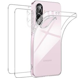 Coque Silicone Transparente + Verres Trempes Et Protections Camera Arriere Transparent X2 Pour Samsung Galaxy A56 Little Boutik©