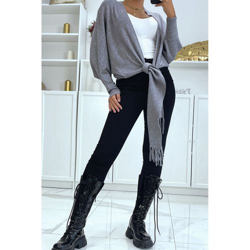Gilet Cache Coeur Chauve Souris Gris