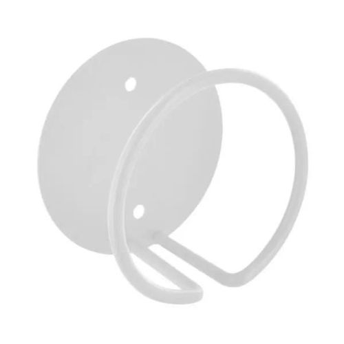 Patère en cerceau, platine ronde plate diamètre 100 mm, P. 58 mm, en acier blanc - INTPAL59905