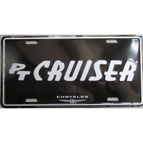 Plaque D'immatriculation Decorative Pt Cruiser Noire Et Blanche License Plate