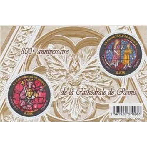 800ème Anniversaire De La Cathédrale De Reims Feuillet 4549 Année 2011 N° 4549 4550 Yvert Et Tellier Luxe