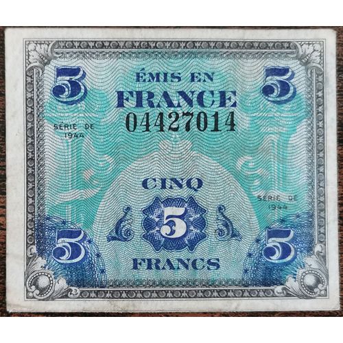 Billet 5 Francs 1944 France Préparer Par Les Usa Pour La Libération 04427014