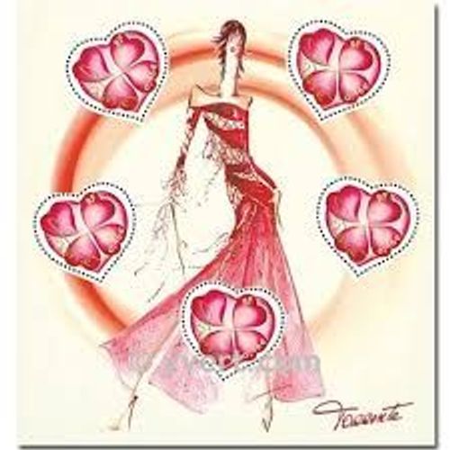 Saint Valentin : Coeurs Du Couturier Torrente Bloc Feuillet 54 Année 2003 N° 3538 Yvert Et Tellier Luxe