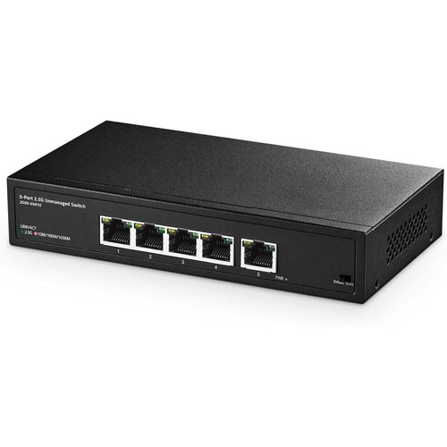 Binardat Commutateur 5 Ports 2,5 G,5 Ports Ethernet Rj-45 2,5 Gigabit,Prend En Charge Vlan,Commutateur Réseau De Bureau Multi-Gigabit En Métal Non Géré,5X2.5G