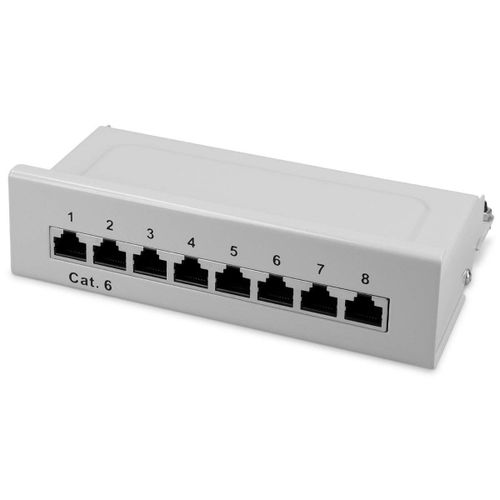 Panneau De Brassage 8 Ports-Baie De Brassage Rj45 Cat 6 Pour Câble Réseau-Boitier Montage Mural-Raccordement Blindé