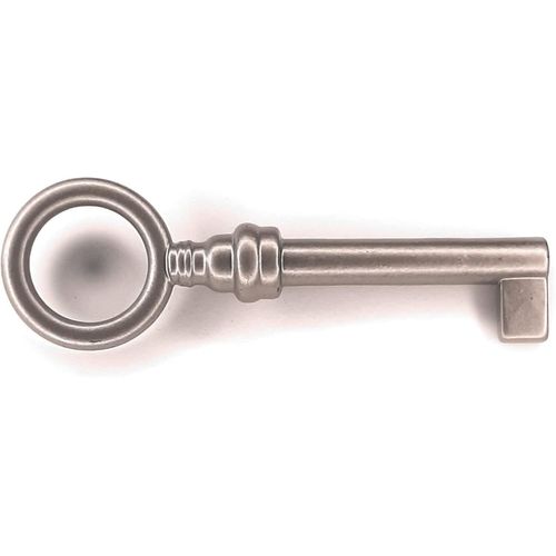 Clé De Serrure Meuble Ronde Contemporain Design 70Mm Décoration Clef Nickel Mat