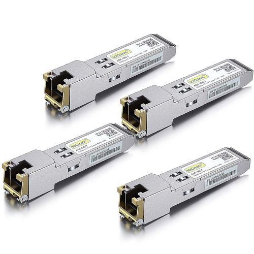 [4 Pack] 1G Sfp Rj45 Mini-Gbic Module,1000Base-T Sfp Copper Transceiver Compatible Pour Cisco Glc-T/Sfp-Ge-T,Meraki Ma-Sfp-1Gb-Tx,Ubiquiti Uf-Rj45-1G,D-Link,Zyxel,Netgear,Tp-Link,Supermicro Ect
