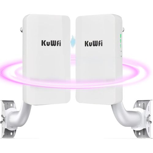 Pont Wifi Exterieur,Point D'Accès Wifi 300Mbps,Point D'Accès Puissant Avec Port Ethernet Rj45,Ip65 Étanche Outdoor Distance De Transmission Jusqu'À 1Km,Prise En Charge Du Mode Ptp/Ptmp