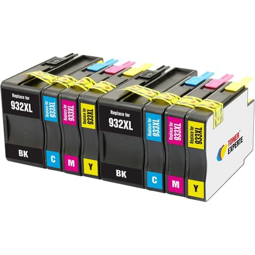 Pack 8 Xl Remplacement Pour Hp 932 933 Xl 932Xl 933Xl Cartouches D'Encre Compatibles Pour Hp Officejet 6600 6700 7110 7610 7612 7620 6100 7510 7600(2 Noir,2 Cyan,2 Magenta,2 Jaune)