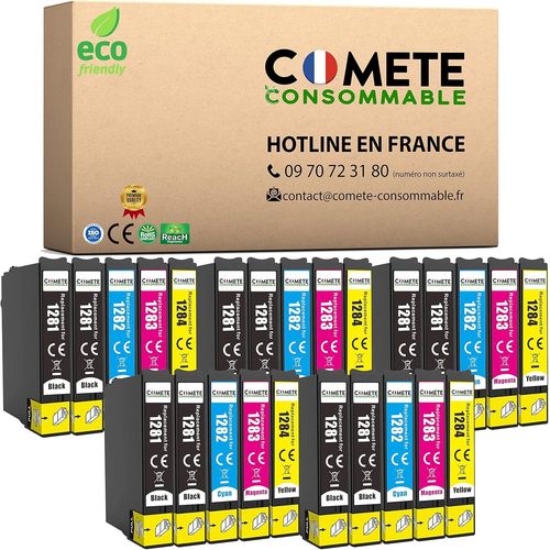 Comete,Marque Française-T1285-25 Cartouches D'Encre Compatible Avec Epson T1285 Renard-Pour Cartouche Epson Stylus T22 Office Sx125(10 Noir Et 15 Couleur)