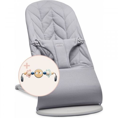 Pack Transat Bliss Tissé Matelassage Pétale Gris Clair Avec Arche De Jeux Yeux Espiègles