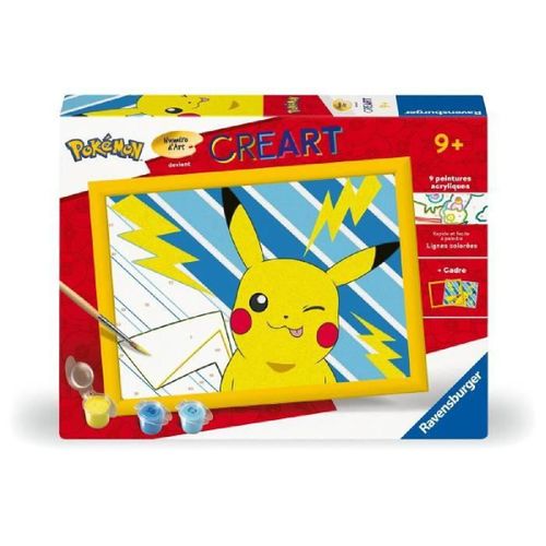 Creart Kids 18x24cm Pikachu ¿Clair. Kit De Peinture Par Num¿Ros Num¿Ro D'art. Des 7 Ans. 25905. Ravensburger