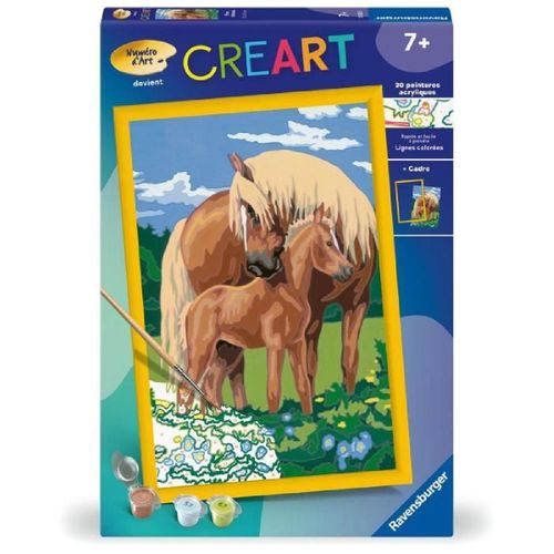 Creart Kids 31x21cm Fiers Chevaux. Kit De Peinture Par Num¿Ros Num¿Ro D'art. Des 7 Ans. 25850. Ravensburger