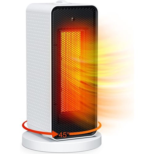 Chauffage Salle de Bain Soufflant 1200W Radiateur Soufflant Salle de Bain PTC 90° Oscillation 6 Modes Température Protection Contre le Basculement et la Surchauffe Pour Salle De Bureau, Salon