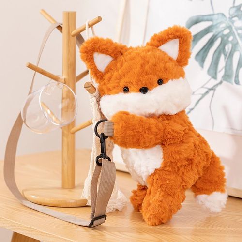Sac À Dos En Peluche Mignon Et Adorable En Forme De Petit Renard Pour Fille, Sac Pour Téléphone Portable, Porte-Monnaie, Poupée Marionnette Pour Enfants Sac Bandoulière Fox - 30 Cm (0,2 Kg)