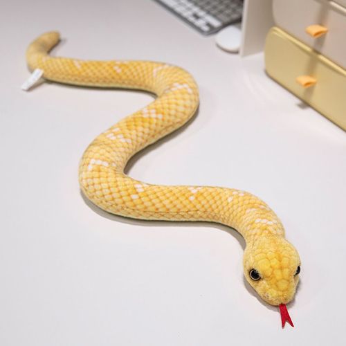 Faux Serpent En Peluche Poupée Python Poupée De Chiffon Zodiaque Serpent Année Mascotte Anaconda Jaune - 50 Cm Redressé Longueur Totale 66 Cm (0,05 Kg)