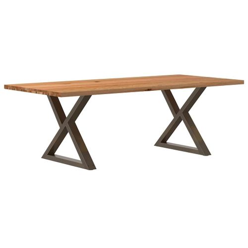 Vidaxl Table À Manger Marron Clair Bois De Chêne Massif Rectangulaire