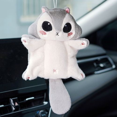 Pendentif souris volante mignon et adorable en peluche, petite poupée souris volante, porte-clés pour sac de fille, pendentif ventouse pour voiture Ventouse gris clair de 20 cm (0,1 kg)