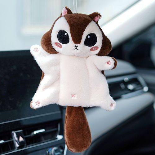 Pendentif souris volante mignon et adorable en peluche, petite poupée souris volante, porte-clés pour sac de fille, pendentif ventouse pour voiture Ventouse marron foncé - Ventouse de 20 cm (0,1 kg)