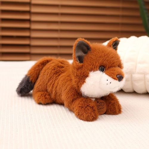 Peluche renard de dessin animé, animal de compagnie mignon, décoration de la maison, poupée de compagnie pour enfants, oreiller de poupée renard mignon Renard couché - 30 cm 0,25 kg
