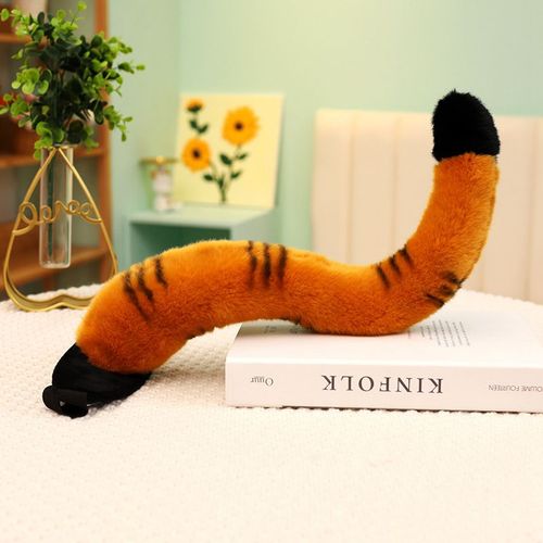 Peluche En Forme De Queue De Tigre, Animal De Dessin Animé, Dinosaure, Léopard, Gants, Serre-Tête, Accessoires De Spectacle Pour Enfants Queue De Tigre Brun De 35 Cm (0,17 Kg)