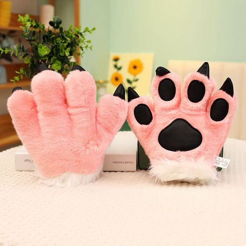 Peluche En Forme De Queue De Tigre, Animal De Dessin Animé, Dinosaure, Léopard, Gants, Serre-Tête, Accessoires De Spectacle Pour Enfants Griffe De Dinosaure Rose (0,15 Kg)