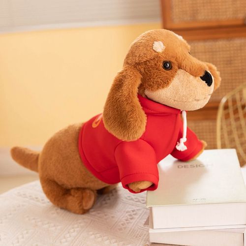 Teckel Poupée Fille Oreiller De Couchage Peluche Jouet Vêtements Chiot Poupée Cadeau Pour Enfants Sweat-Shirt Marron - 30 Cm 0,2 Kg Petit Sans Vêtements