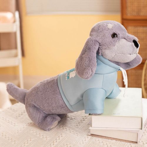 Teckel Poupée Fille Oreiller De Couchage Peluche Jouet Vêtements Chiot Poupée Cadeau Pour Enfants Sweat-Shirt Gris - 30 Cm - 0,2 Kg - Taille S - Sans Vêtements