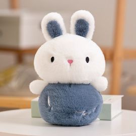 Mignon Et Adorable Petit Lapin En Peluche Poupée Petite Poupée Lapin Blanc Fille Poupée Marionnette De Confort De Sommeil Bleu Des Profondeurs - 80 Cm (1,8 Kg)