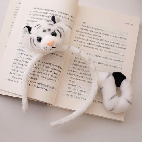 Bracelet En Peluche Mignon, Animal, Tigre, Panda, Papa, Poupée, Lapin, Serre-Tête, Porte-Monnaie, Poupée De Chiffon Bandeau Tigre Blanc - 22 Cm (0,06 Kg)