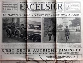 Vieux Journal 14-18 "L'excelsior" Du 10 Septembre 1919 (Vieille Voiture Et Carte Autriche...)