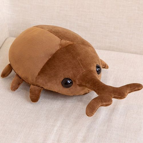 Jouets en peluche de la série Insectes oreiller scarabée rhinocéros scarabée girafe pelle grande griffe poupée Poupée scarabée rhinocéros brun - petite taille 50 cm 0,382 kg