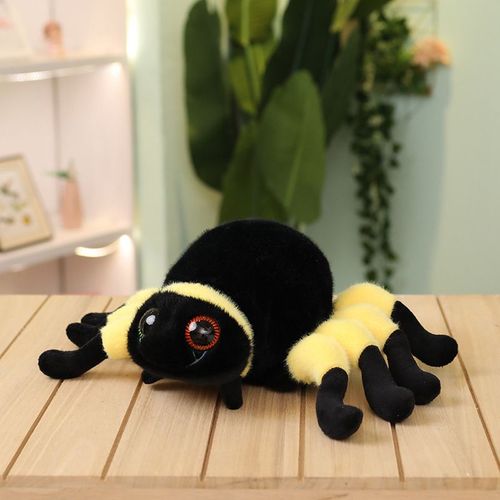 Poupée araignée dessin animé gros yeux araignée en peluche poupée enfants insecte poupée message peut être un seul aspirateur Araignée jaune - 30 cm 0,13 kg